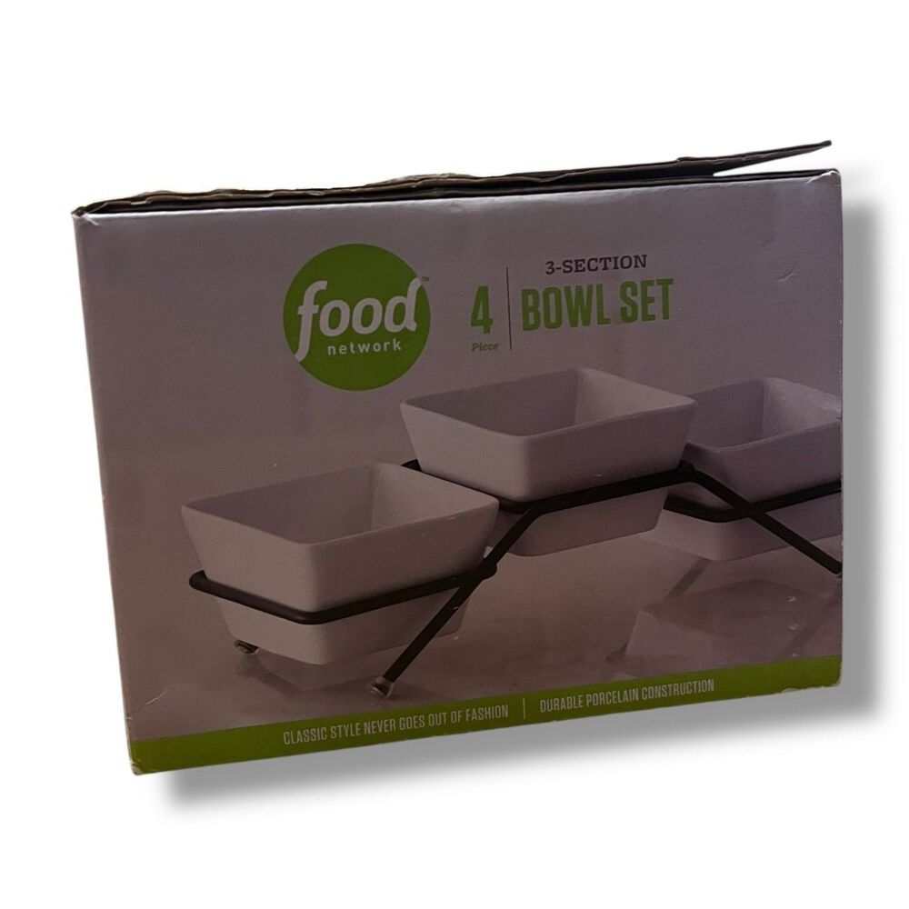 Food Network 4 Pc Square Bowl Serving‎ Set